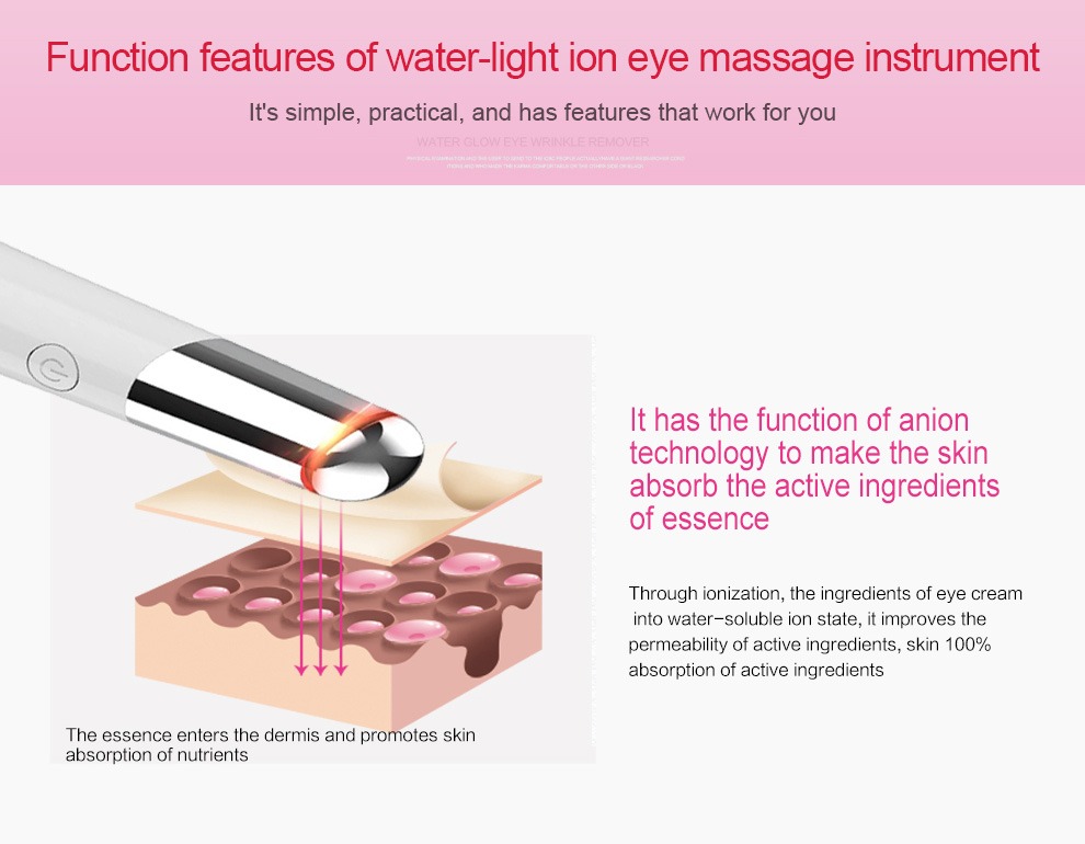 Massatge d'ulls de bellesa Massatge facial recarregable USB Detalls del dispositiu de cura de la pell