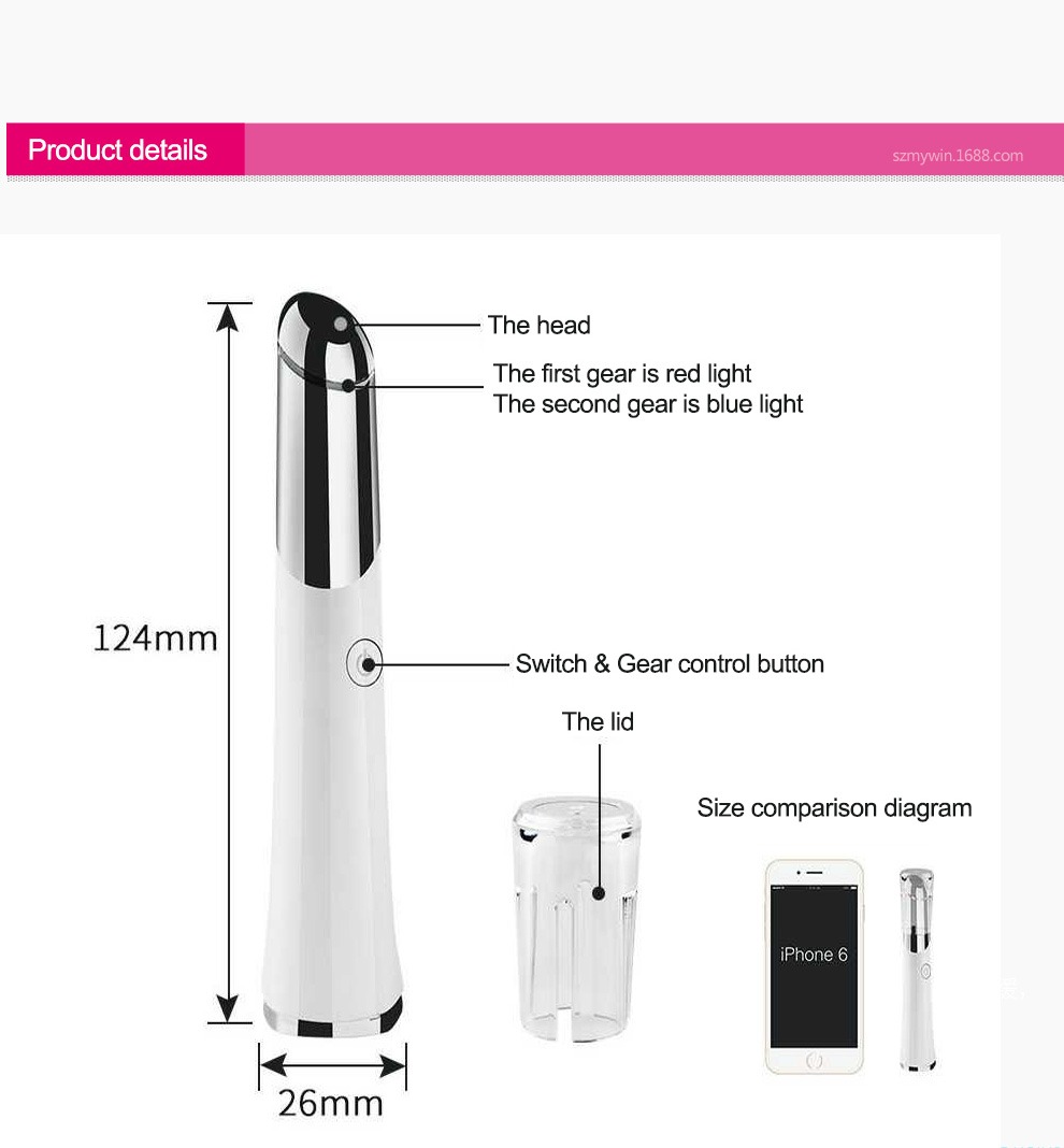 Massatge d'ulls de bellesa Massatge facial recarregable USB Detalls del dispositiu de cura de la pell