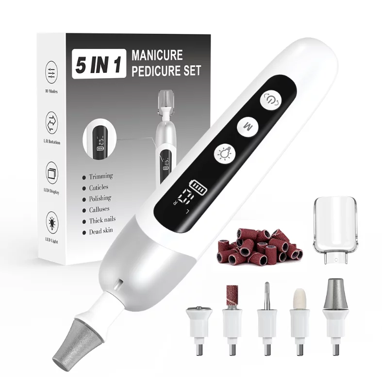 Kit professional de manicura pedicura Set de limes d'ungles elèctrica sense fil Màquina de trepant d'ungles
